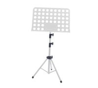 predolo per spartiti, con base a treppiede, stabile, robusto, antiscivolo, altezza regolabile, pieghevole, per musica da viaggio, per banda, Bianco