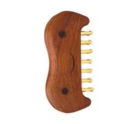 predolo Pettine da massaggio in legno, spazzola per capelli, massaggio Gua Sha, regalo per tessuti profondi, perni in ottone, strumento per meridiani, spalle,