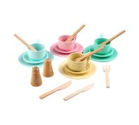 predolo Piatti Giocattolo in Legno, Accessori da Cucina in Legno, Giochi di Ruolo per la Vita, Set di Piatti da Cucina per Regalo di Compleanno per Bambini