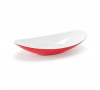 predolo Piatto a Forma di Barca Durevole Vassoio per Sashimi Design Creativo Piatto da Sushi Ovale per Ristoranti, Ristorazione, Rosso+Bianco, M