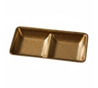 predolo Piatto per Scomparti in Acciaio Inox Multiuso Piatto per Condimento a Scomparti Salvaspazio Accessori da Cucina per Ristoranti, Ristorante, Oro Retrò, 2-Griglia