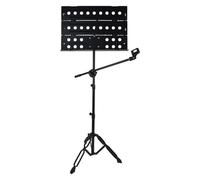 predolo pieghevole professionale per spartiti, treppiede leggero, stabile, robusto e compatto, accessorio per strumento musicale.