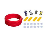 predolo Pista Flessibile per Auto da Corsa, Pista Portatile per Bambini dai 3 Anni in su, con Supporto a Ventosa per 4 Mini Modelli di Auto, Multiuso, 4 m