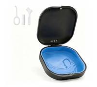 predolo Porta Apparecchio con Fori Portatile Scatola Bite Odontoiatrico Facile da Pulire Accessorio Orale per Viaggio, Scuola, Ufficio, Nero, Nero