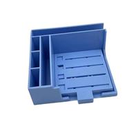 predolo Porta note adesive riutilizzabile con 5 stencil, facile da usare, organizer per blocco note, cancelleria per ufficio, scrivania, studenti, casa, Blu