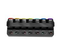 predolo Portapillole portaoggetti, contenitore portapillole versatile alla moda per tutti i giorni, dispenser per pillole per viaggi, ufficio, casa, Nero