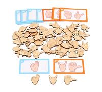 predolo Puzzle con Segni delle Mani in Legno Interattivo Gioco di Abbinamento con Pezzi a Forma di Mano Senza Schermo Puzzle Carte Segni Illustrati