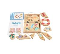 predolo Puzzle di forme in legno, blocchi, attività di apprendimento, immaginazione, gioco da tavolo per bambini, puzzle, giochi di forme, viaggio, gioco di