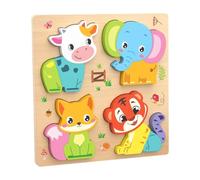 predolo Puzzle per Bambini, Puzzle in Legno con 4 Motivi, Colori Vivaci E Forme Vivaci, per Bambini dai 3 Ai 5 Anni, Regalo di Compleanno per Neonati, Animale
