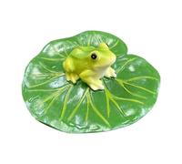 predolo Rana Appollaiata su Una Foglia di Loto, Accessorio per Il Paesaggio, Scultura Versatile in Resina Simulata da 3,9x1,5 Pollici, per Vasca da Bagno, Ver