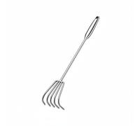 predolo Rastrello a Manico Lungo Robusto e Durevole Rastrello in Acciaio Inossidabile Multiuso Coltivatore Manuale per Agricoltori, Orto , 50CM , 5-Denti