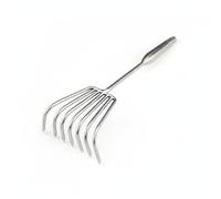 predolo Rastrello a Mano in Acciaio Inox Multiuso Zappetta per Vongole Robusto e Durevole Artiglio Sarchiatore a 5 Denti per Pescatori di Molluschi, Giardino , Manico Lungo 7 Denti