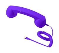 predolo retrò con Ricevitore per Cellulare cablato, ergonomica, Tipo C, alla Moda, con Cavo, per chiamate e videoconferenze, Viola