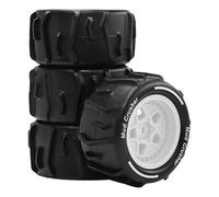 predolo Ruota e Pneumatico RC, 4 Pezzi di Ricambio Professionali per Una Facile Installazione, Accessori robusti Fai da Te per Modelli in Granito 1/18, Bianco