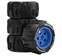 predolo Ruota e Pneumatico RC, 4 Pezzi di Ricambio Professionali per Una Facile Installazione, Accessori robusti Fai da Te per Modelli in Granito 1/18, Blu