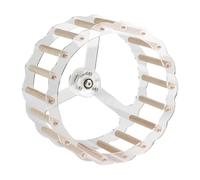 predolo Ruota per Esercizi per Uccelli di Piccola Taglia, Accessorio Silenzioso per Parrocchetti Ondulati, Bastone di Legno, 24 Cm di Diametro