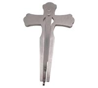 predolo Scacciapensieri Portatile Facile da Imparare Arpa Mascellare Russa Suono Chiaro e Nitido Strumento Musicale Tradizionale per Meditazione, Argento, Croce