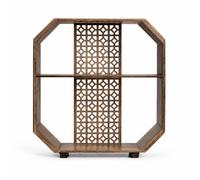 predolo Scaffale Doppio Livello a Due Ripiani, Bogu Shelf Di Piccole Dimensioni Con Griglia Di Bambù Pesante, 27.5cm Lunghezza X 28.5cm Altezza X 10cm Larghezza