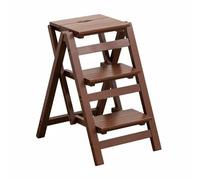 predolo Scaletta in Bambù Salvaspazio Sgabello Pieghevole a 3 Gradini Alta Portata Sgabello Scaletta Multifunzione per Cucina, Garage, Caffè, 3-Step