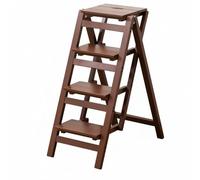 predolo Scaletta in Bambù Salvaspazio Sgabello Pieghevole a 3 Gradini Alta Portata Sgabello Scaletta Multifunzione per Cucina, Garage, Caffè, 4-Step