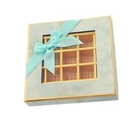 predolo Scatola Porta Biscotti Regalo Scatola Caramelle Carta Robusta Pratica Divisa Nove Scomparti Adatta per Feste Bambini Donne, Verde