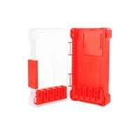 predolo Scatola porta punte da trapano, scatola porta punte da cacciavite, custodia leggera per il trasporto di piccole parti, per garage, officina, casa, Red M