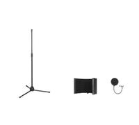 predolo Schermo Acustico Robusto Pannello Fonoassorbente Resistente Apparecchiatura Audio per Podcaster, Streamer, Schermo Isolante A Cinque Porte In Metallo + Supporto Da Pavimento + Filtro Anti-pop