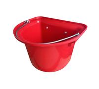 predolo Secchio per mangime per Animali con Gancio sopra la Recinzione sospesa, Multiuso, con Retro Piatto, Resistente, Ciotola per Acqua per Bestiame da 12