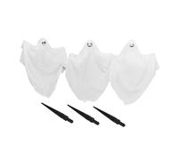 predolo Set di 3 picchetti fantasma di Halloween, spaventosi, facili da installare, per percorsi, sculture spettrali, decorazioni da giardino per esterni.