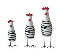 predolo Set di 3 statuette decorative a forma di gallo e pollo, sculture di animali per la decorazione della camera da letto di Pasqua e del Ringraziamento
