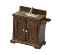 predolo Set di Accessori per Il Bagno della Casa delle Bambole in 1/16, Marrone Scuro