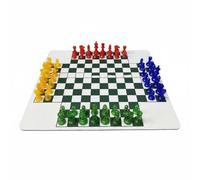 predolo Set di Scacchi Trasparenti Dimensione 35 Cm Scacchi in Plastica Colorata Trasparente Gioco da Tavolo, 4P Green-white