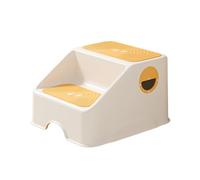 predolo Sgabello a doppio gradino, sgabello da letto, multiuso per lavarsi le mani con superficie antiscivolo, per bambini, per suonare il pianoforte, Giallo