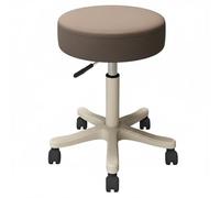 predolo Sgabello da Estetista con Ruote Base a 5 Razze Sgabello Girevole con Ruote Impermeabile per Parrucchieri, Salone di Bellezza, Bianco Sporco, Ruota Nera