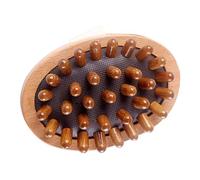 predolo Spazzola per massaggio in legno Massaggiatore per tutto il corpo Testine di massaggio multiconvesse Massaggiatore manuale per la schiena Spazzola, MARRONE, 11x7.5 cm