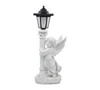 predolo Statua da Giardino Angelo Solare Statua con Lanterna Solare Regali per l'inaugurazione della casa con pilastro Romano Sculture da, Giusto