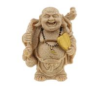 predolo Statua di Buddha Seduto Intagliata a Mano, Scultura in Pietra Arenaria Fengshui Home, Come Mostra L'Immagine, 7x5x11cm