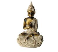 predolo Statua di Buddha Seduto Intagliata a Mano, Scultura in Pietra Arenaria Fengshui Home, Come Mostra L'Immagine, 6.5x5.5x9cm