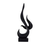 predolo Statua moderna a forma di fiamma, decorazione da tavolo, scultura astratta creativa, statuetta in resina per libreria, mobiletto o arredamento per la, Nero