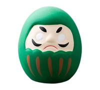 predolo Statuetta Giapponese Daruma, Regalo Portafortuna per Donna e Uomo, Portafortuna da Regalare, Decorazione per Feste, Ornamento da Tavolo Artigianale, Statua in Ceramica per Mensola, Verde