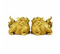 predolo Statuette Statuetta Mitologica Cinese Stile Cinese Statuette in Ottone Dorate Cani per Cani Collezionisti, Ufficio, 21cm X 14cm X 14cm, 22 Grande Ricchezza Pixiu Modello A 1 Paio