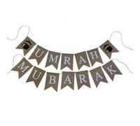 predolo Striscione con Motivi Celesti Stile Rustico Bandierine a Coda di Rondine Pre-Assemblato Striscione in Iuta Ramadan per Moschea, Stile 12