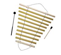 predolo Strumento a percussione con campanelli per meditazione e martelletto ornamentale, 9 note, per la gestione, suono rilassante, decorazione, Giallo