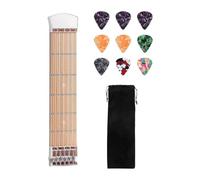 predolo Tastiera per chitarra tascabile con 9 plettri per insegnare a suonare la chitarra, leggera per viaggi, strumento per esercitarsi con accordi, Bianco