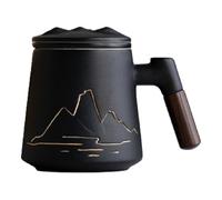 predolo Tazza da Ceramica, Perfetta per Latte e caffè, Utilizzabile in caffetteria, Nero