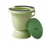 predolo Vaso da Notte con Coperchio Materiale PP Resistente Orinatoio Portatile Unisex Bocca Larga Ausilio Sanitario per Pazienti Allettati, Uso Notturno, Verde, Alto Con Anello+Pad