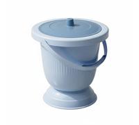 predolo Vaso da Notte con Coperchio Materiale PP Resistente Orinatoio Portatile Unisex Bocca Larga Ausilio Sanitario per Pazienti Allettati, Uso Notturno, Blu, Corto+W+Anello