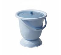 predolo Vaso da Notte con Coperchio Materiale PP Resistente Orinatoio Portatile Unisex Bocca Larga Ausilio Sanitario per Pazienti Allettati, Uso Notturno, Blu, Anello Corto Wo