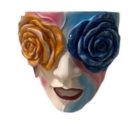 predolo Vaso per Piante a Forma di Testa Arcobaleno, Ornamento Decorativo per La Stanza, Fioriere a Forma di Viso, Vaso per Piante a Forma di Viso