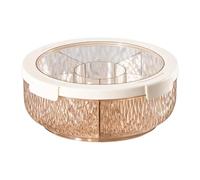 predolo Vassoio Da Portata Diviso Piatto Da Antipasto Girevole con Coperchio Organizzatore a Sei Scomparti Materiale PET Coperchio Trasparente Adatto per, Giallo trasparente